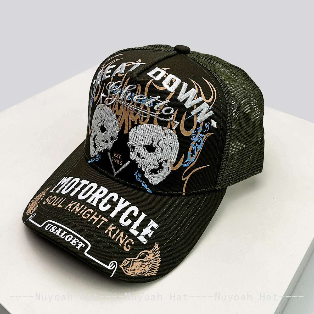 Topi Trucker Bordir Tengkorak  - Embroidery Craft ulasan dan harga