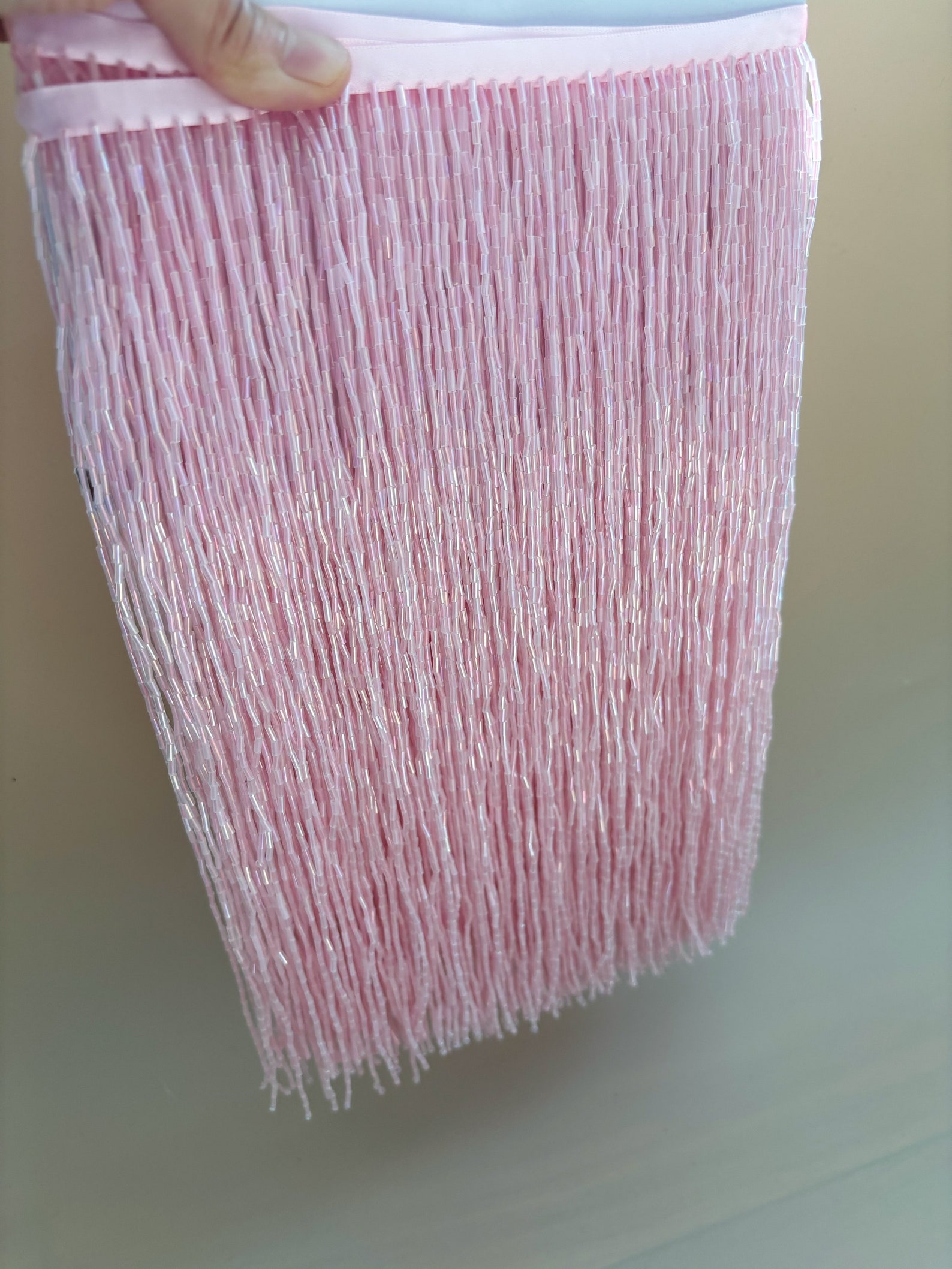 1 Yard 30cm manik berat lebar  - Beaded Trim Fringe ulasan dan harga