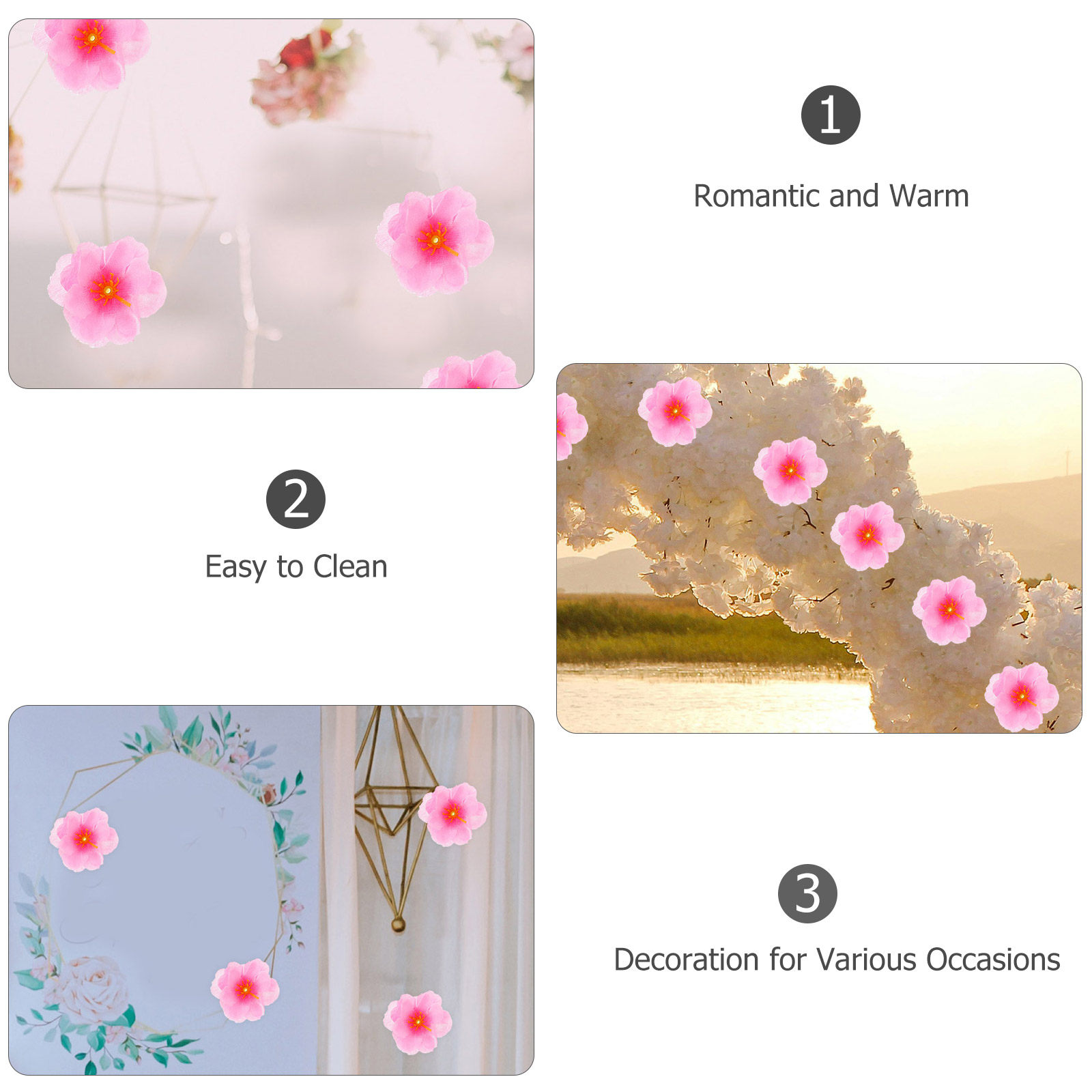 100Pcs Hiasan Kain Bunga Sakur - Craft Embellishments ulasan dan harga
