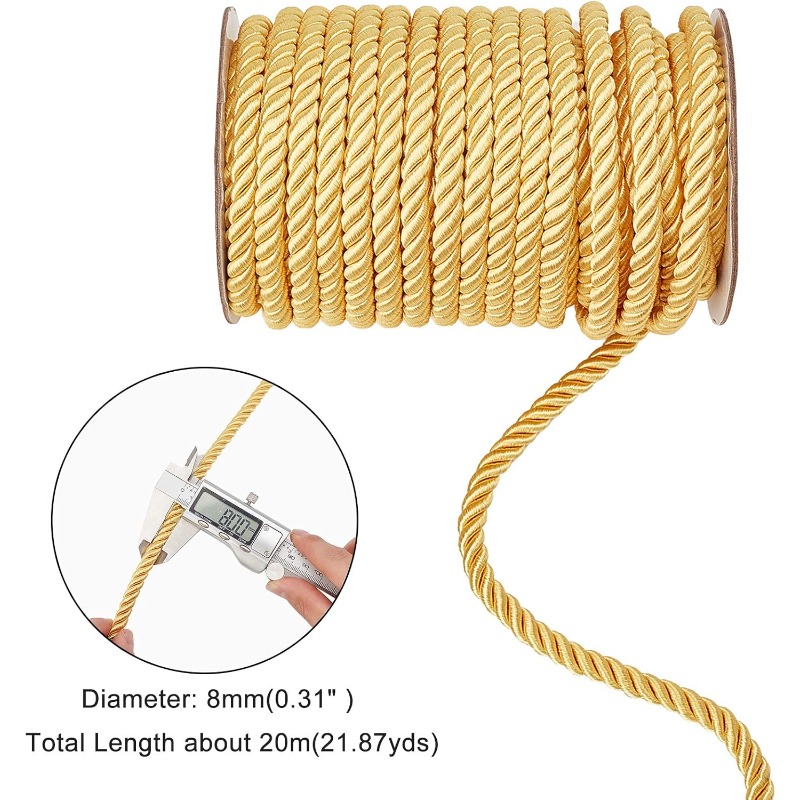 1 gulungan 8mm 20 yard kabel u - Cord Trim Twisted ulasan dan harga