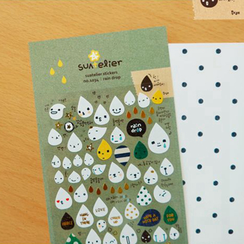 Stiker Tetesan Hujan Korea Sua - Embellishments For Scrapbooking ulasan dan harga