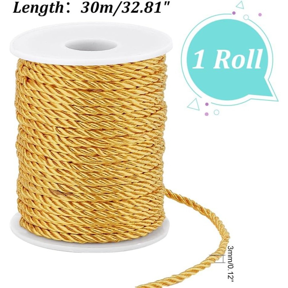 1 Rol 32 Yard Tali Kuncir 3-Pl - Cord Trim Twisted ulasan dan harga