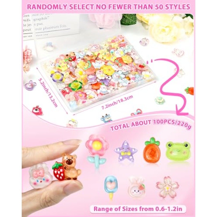 100PCS Aksesoris Slime Lucu, S - Easter Craft Embellishment Set ulasan dan harga