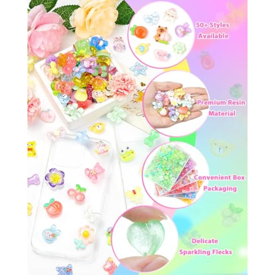100PCS Aksesoris Slime Lucu, S - Easter Craft Embellishment Set ulasan dan harga