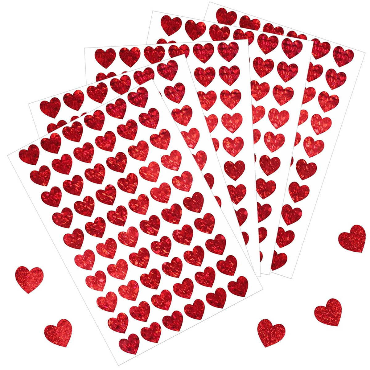 600 Pcs Stiker Hati Merah, Sti - Glitter Vinyl Roll ulasan dan harga