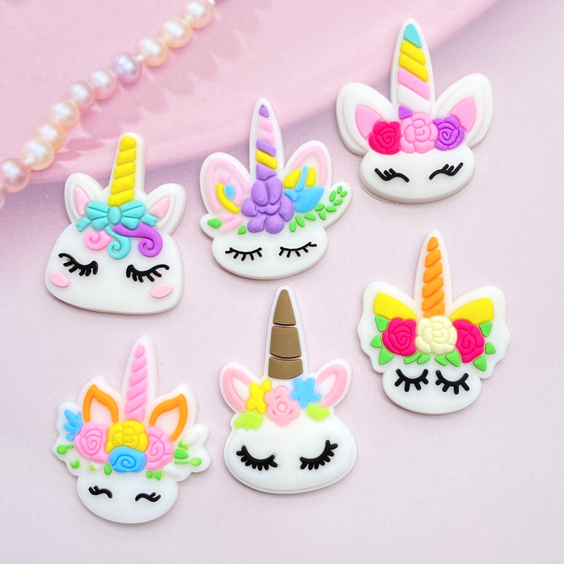 12 Buah Kepala Unicorn Mini Lu - Embellishment Glue Craft ulasan dan harga