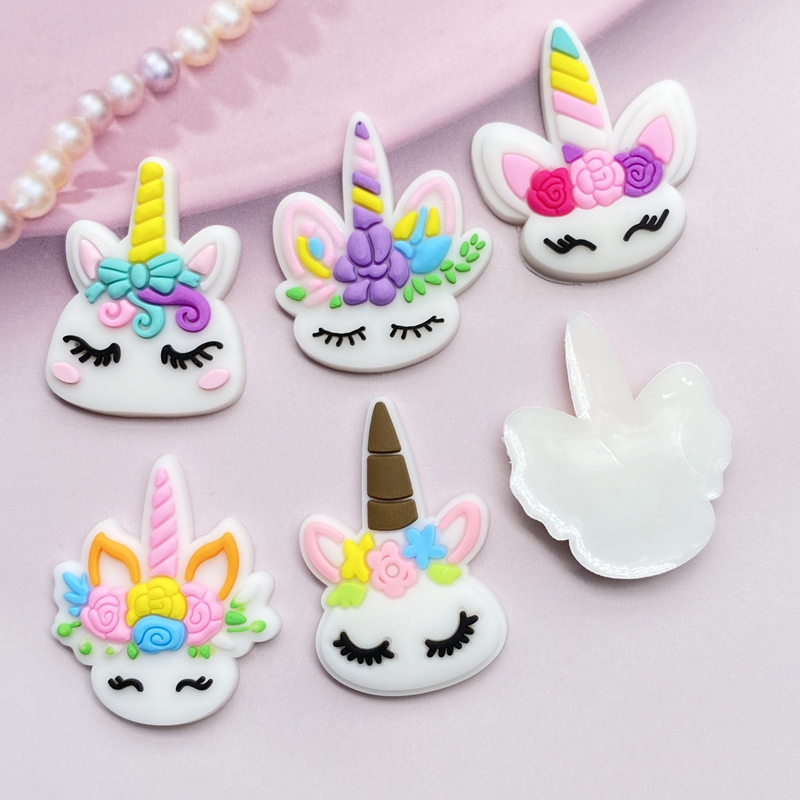 12 Buah Kepala Unicorn Mini Lu - Embellishment Glue Craft ulasan dan harga